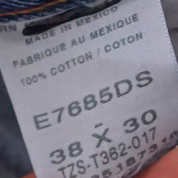 Vintage Rustler Carpenter Dungaree Mid-wash Wide-leg Blue Denim Jeans 38X30 - Picture 10 of 15